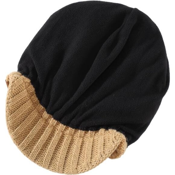 Men's Winter Hat Thick Knit Beanie Cap Beige - Picture 3 of 7